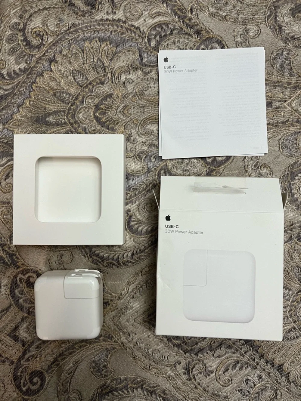 Apple USB‑C 30W Power Adapter with Box and Manual - White, New